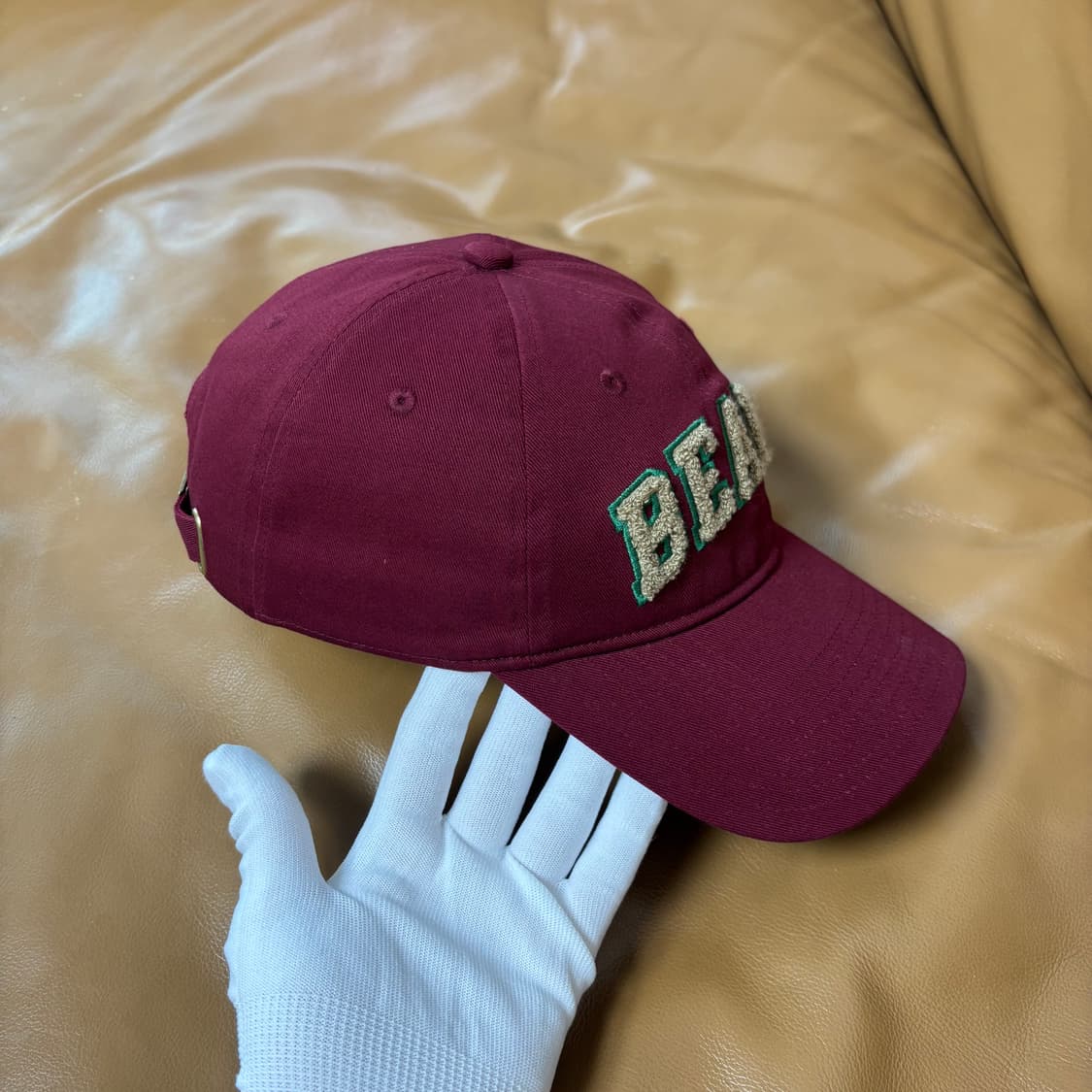 Beams 빔스 빔즈 6패널 볼캡 모자 워시드 버건디 상품이미지3