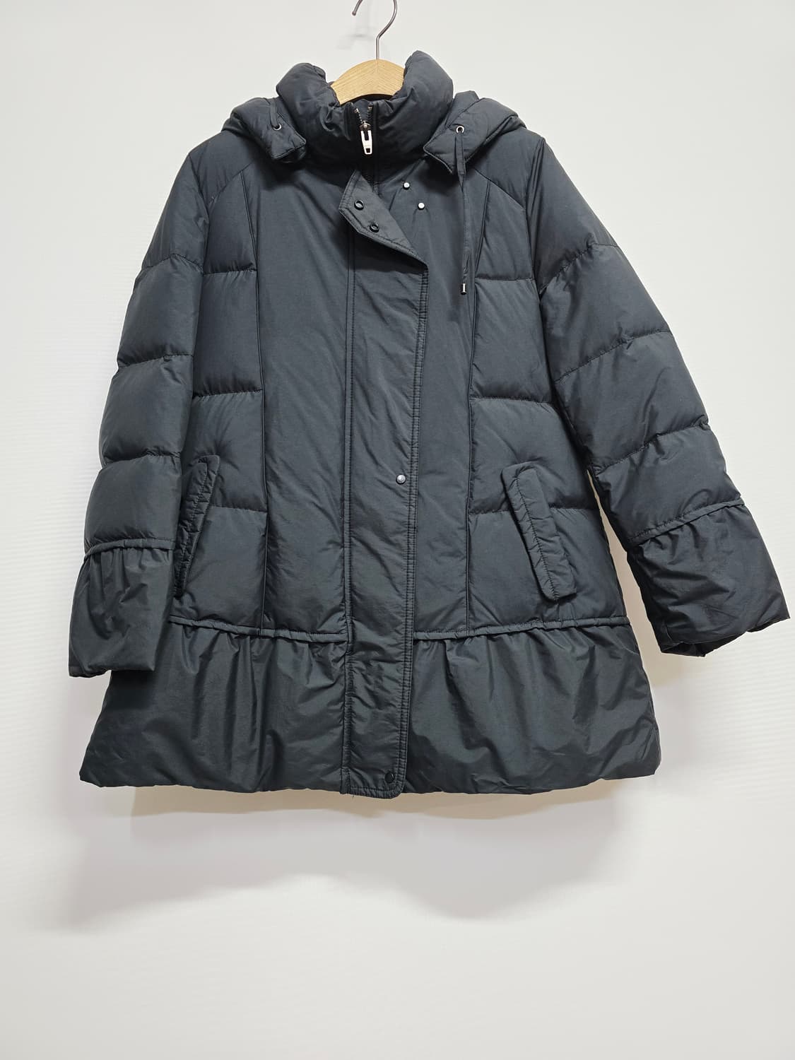 올리비아로렌 블랙 여성 다운패딩 점퍼 후드 탈부착 가능 상품이미지1