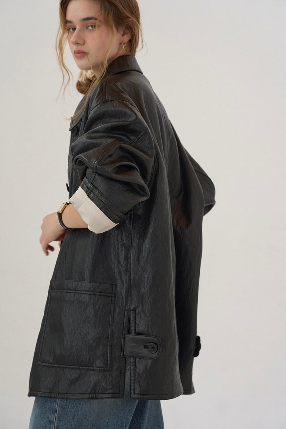 [새상품] 모데스트무드 런던레더자켓 상품이미지6