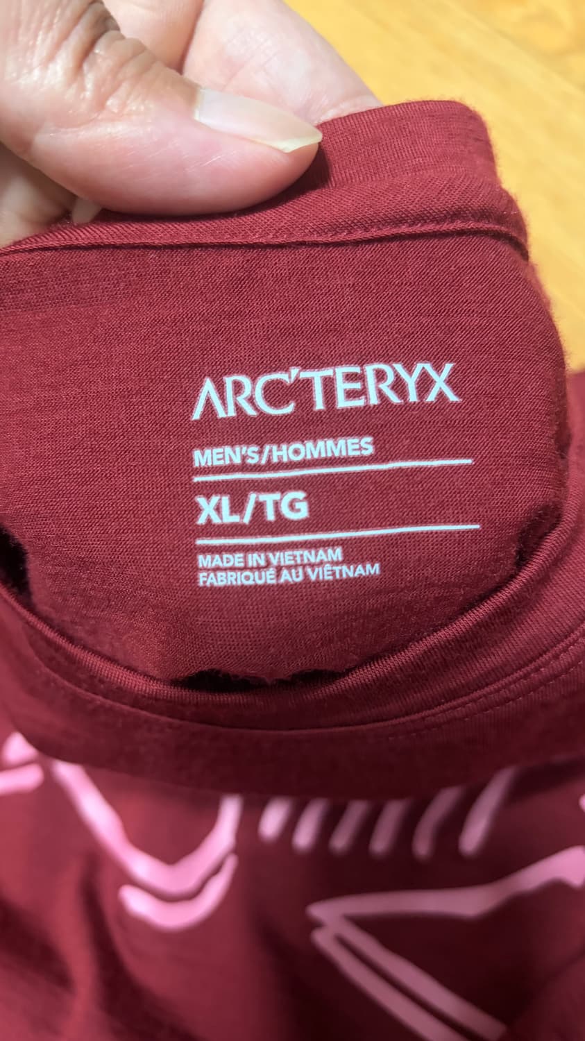 아크테릭스 울반팔 티셔츠 XL 버건디 상품이미지4