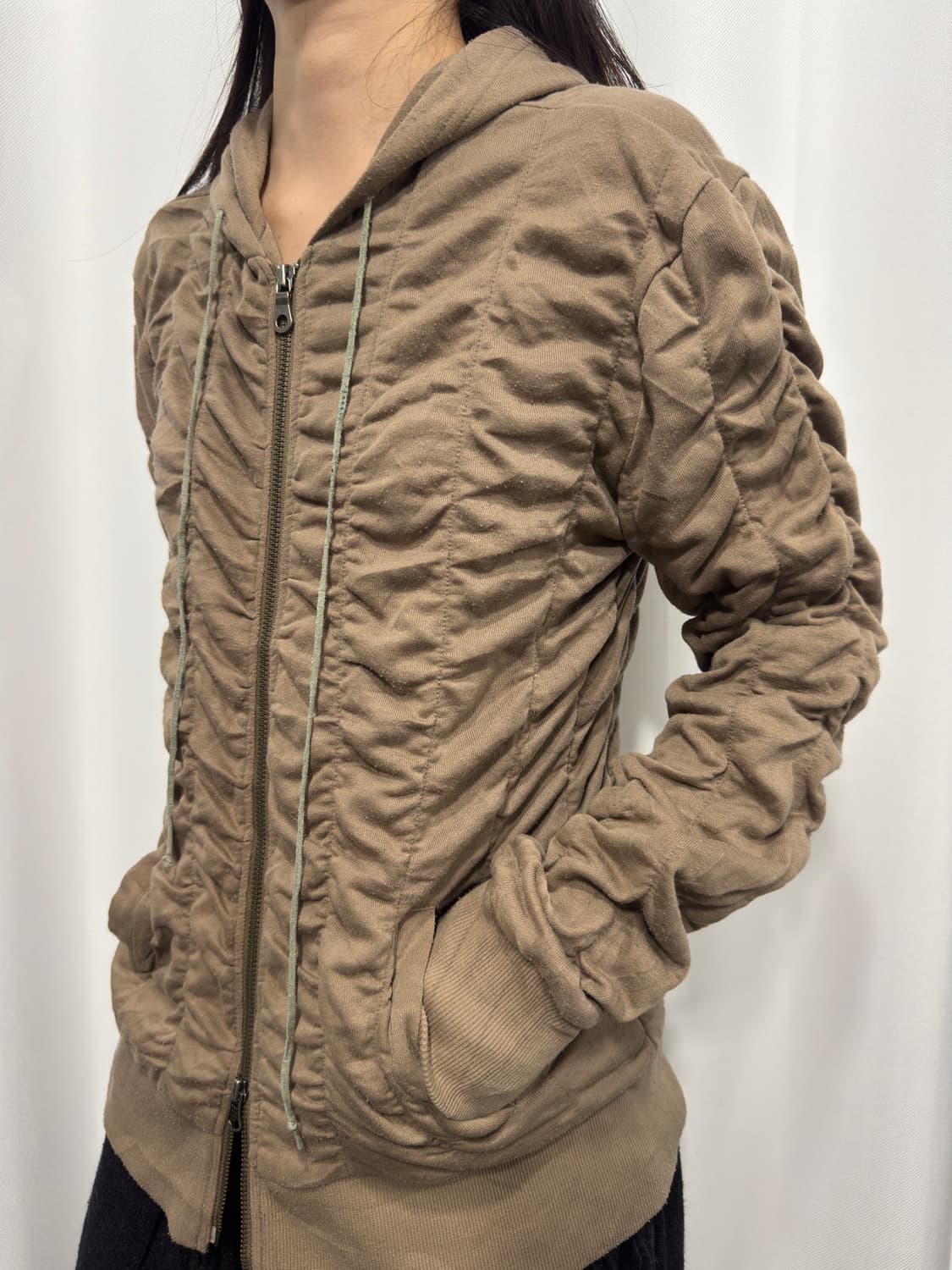 morgan homme shirring hood zipup 상품이미지4