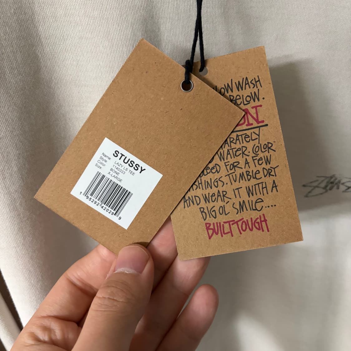 새상품(XL)스투시 로고 레이지 롱슬리브 본 상품이미지3