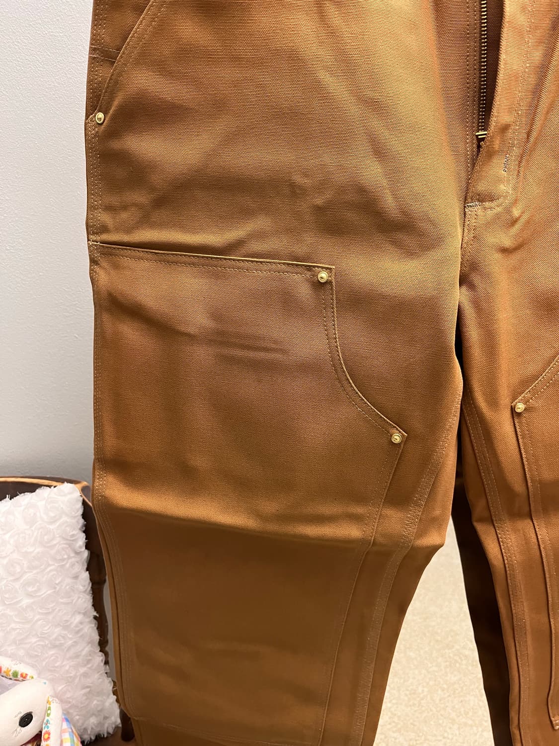 [새상품/택포함] 칼하트 B01 루즈핏 펌 덕 더블니 워크 팬츠 브라운 상품이미지2