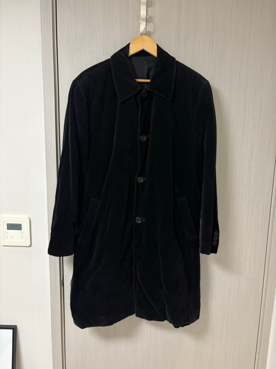 빈티지 벨루어 맥 코트 블랙 100 상품이미지1