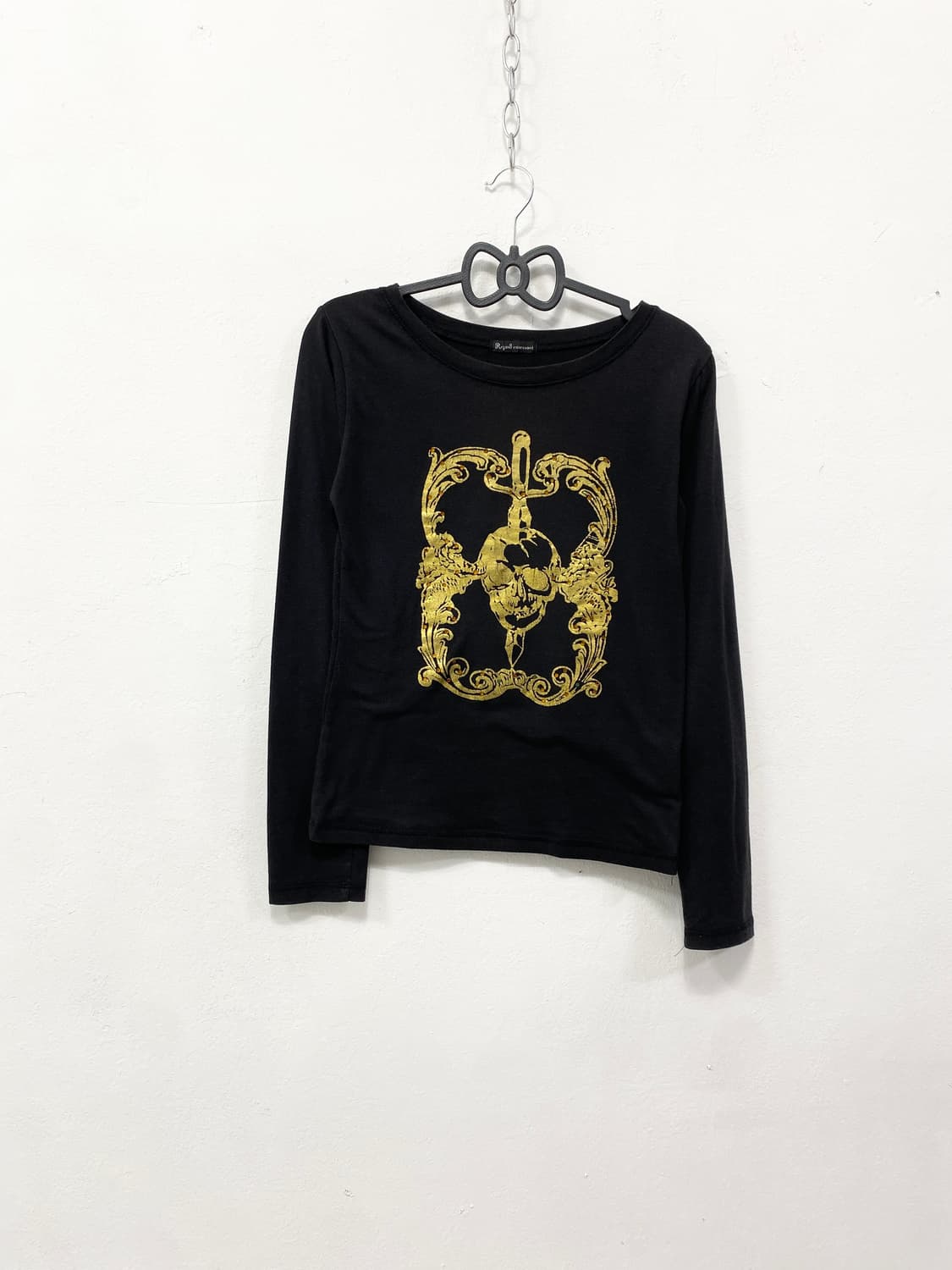 펑크 스컬 y2k 골드 큐빅 롱슬리브 상품이미지5