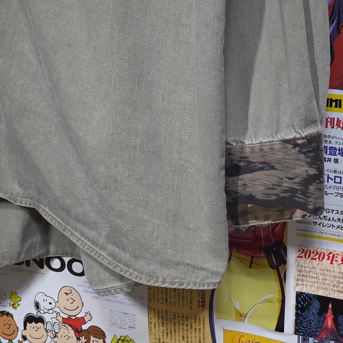 빈티지 리얼 트리 밀리터리 패치워크 코튼 셔츠 상품이미지5