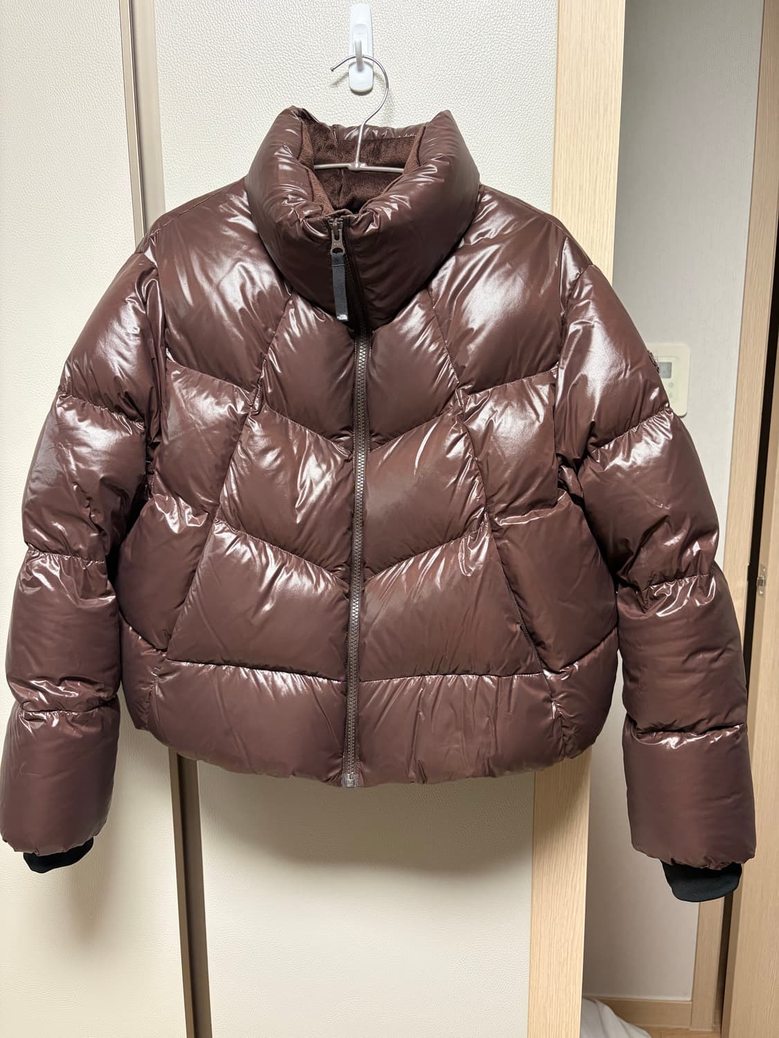 노스페이스 글로시 다운 패딩 브라운 상품이미지4