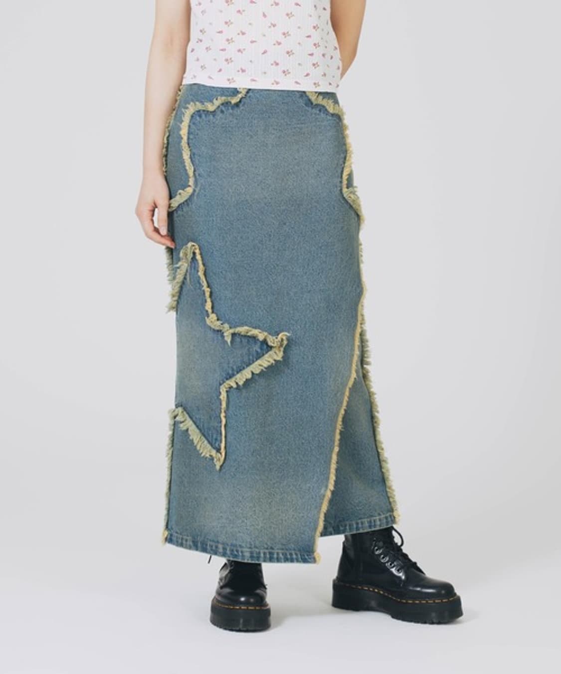 x girl 엑스걸 스타데님 스커트 상품이미지1