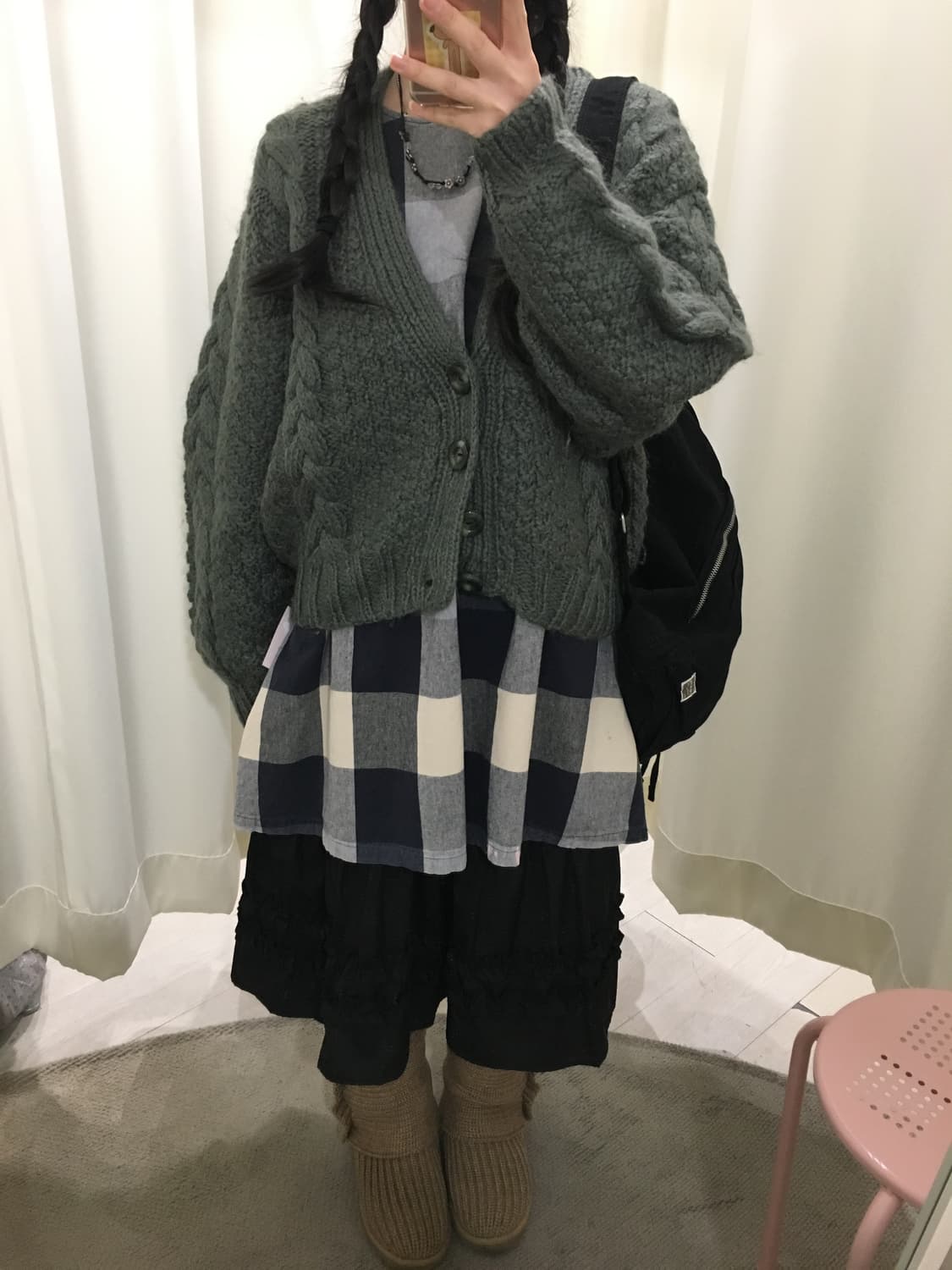 그리너리 도톰 꽈배기 가디건 상품이미지4