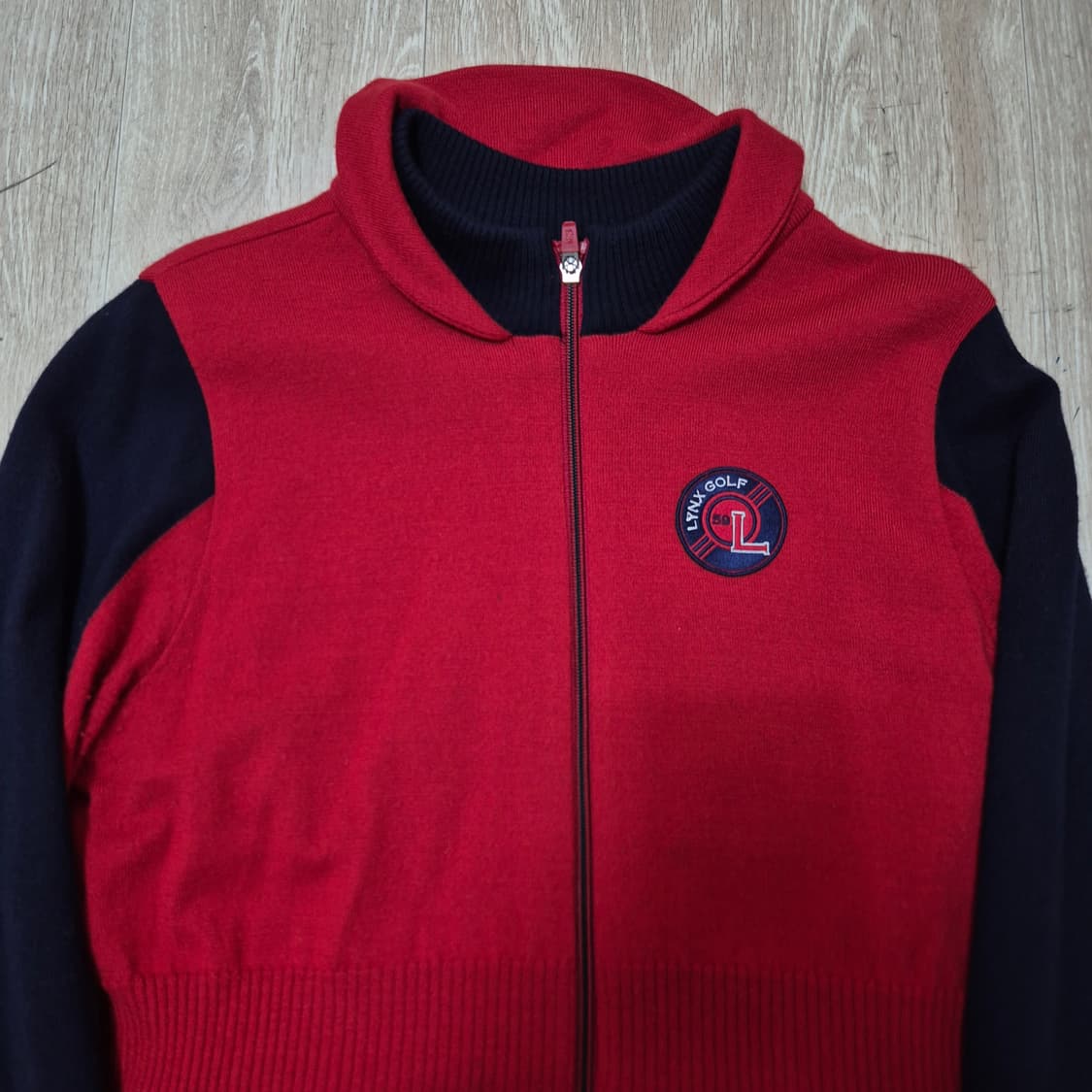 링스 골프 여성 골프웨어 배색 울 니트집업 S(90) 상품이미지2
