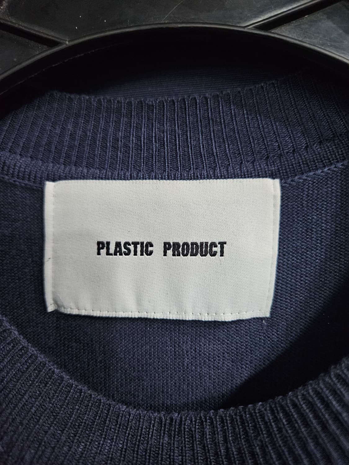 플라스틱 프로덕트 네이비 남성 세미오버핏 95 니트반팔  상품이미지3