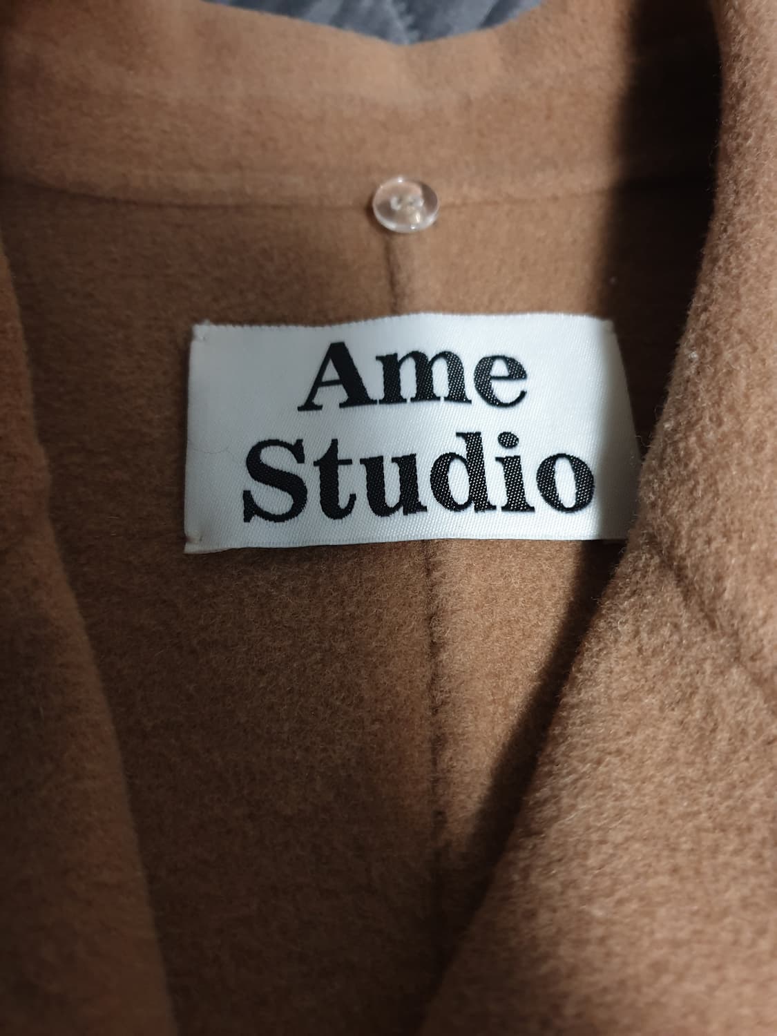 AME STUDIO 핸드메이드 울90% 더블버튼 롱코트 브라운 (F) 상품이미지4