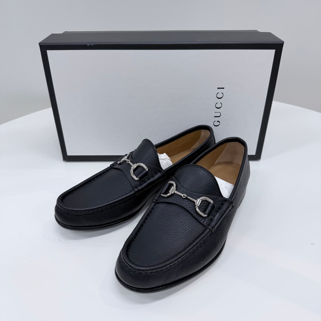 [S급/265] 구찌 홀스빗 은장 레더 로퍼 구두 블랙 상품이미지1