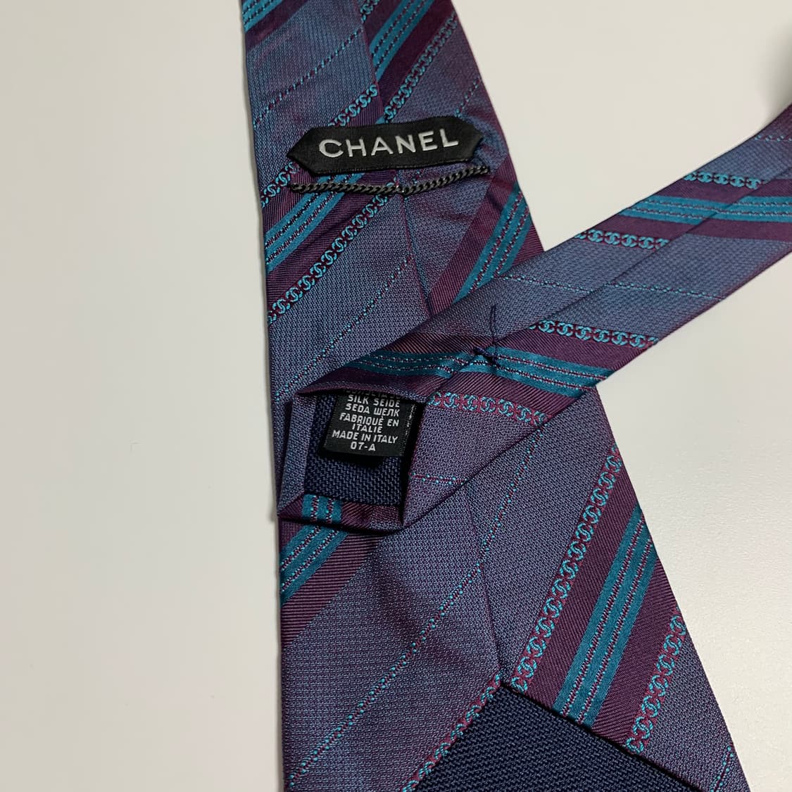 샤넬(CHANEL) 스트라이프 모노그램 명품넥타이 최상급 A 상품이미지7