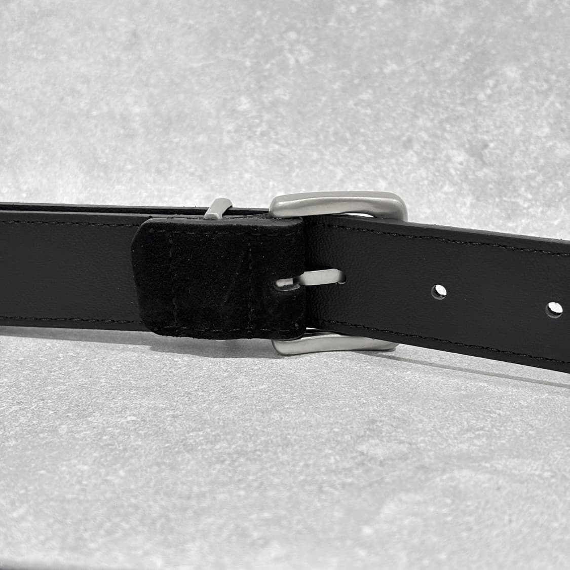 Oribell 새틴 실버 버클 이탈리아 스웨이드 소가죽 베이직 벨트 상품이미지7