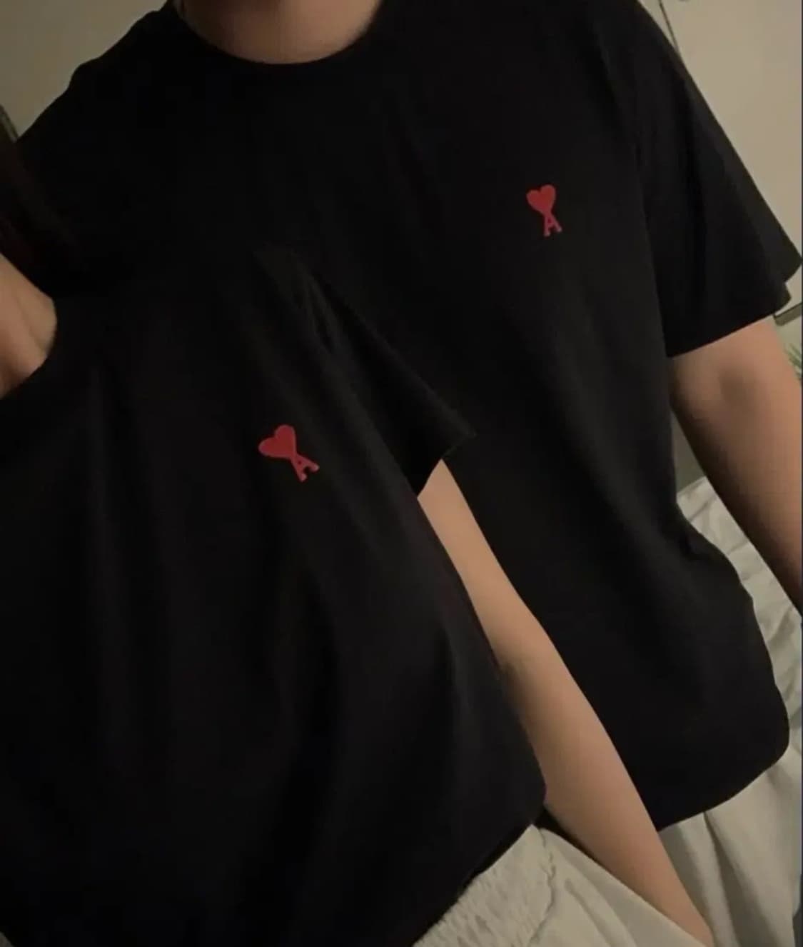 아미 스몰하트 반팔티 블랙XL (새상품/정품) 상품이미지3