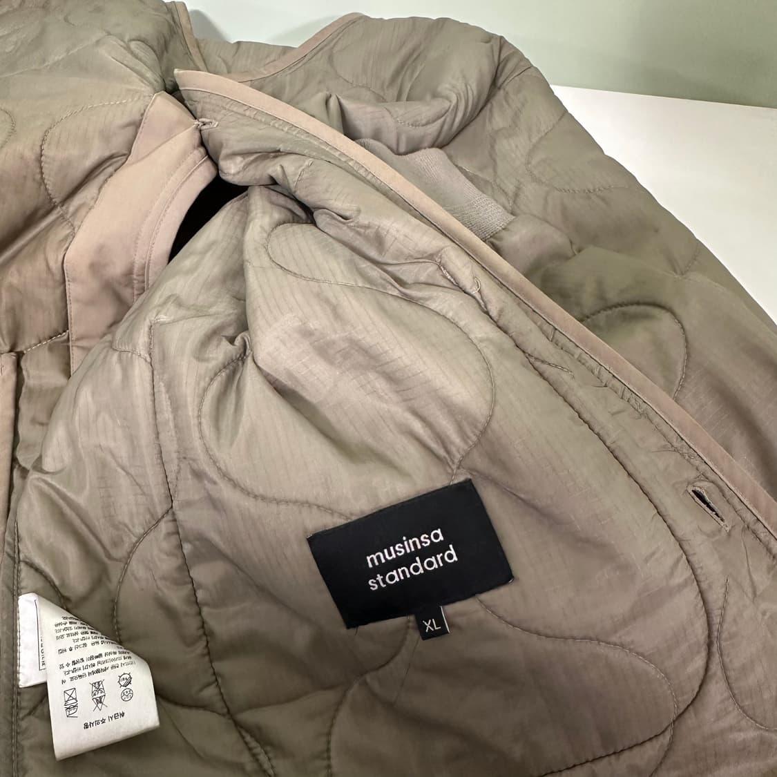 XL 무신사스탠다드 베이지 깔깔이 퀼팅 라이너자켓 상품이미지4