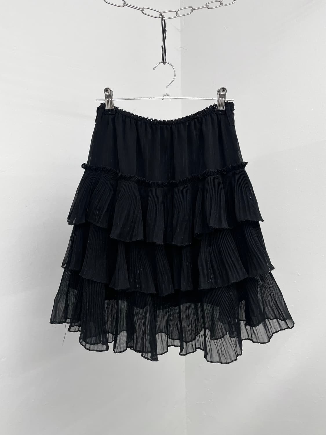 블랙 글리터 캉캉 프릴 스커트 상품이미지1