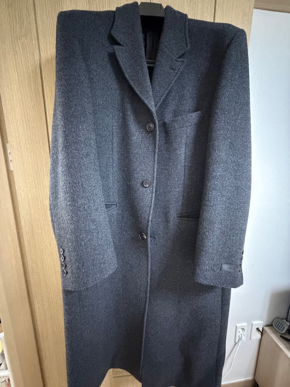 [XL] 최영 오버사이즈 체스터 필드 코트 차콜 상품이미지5