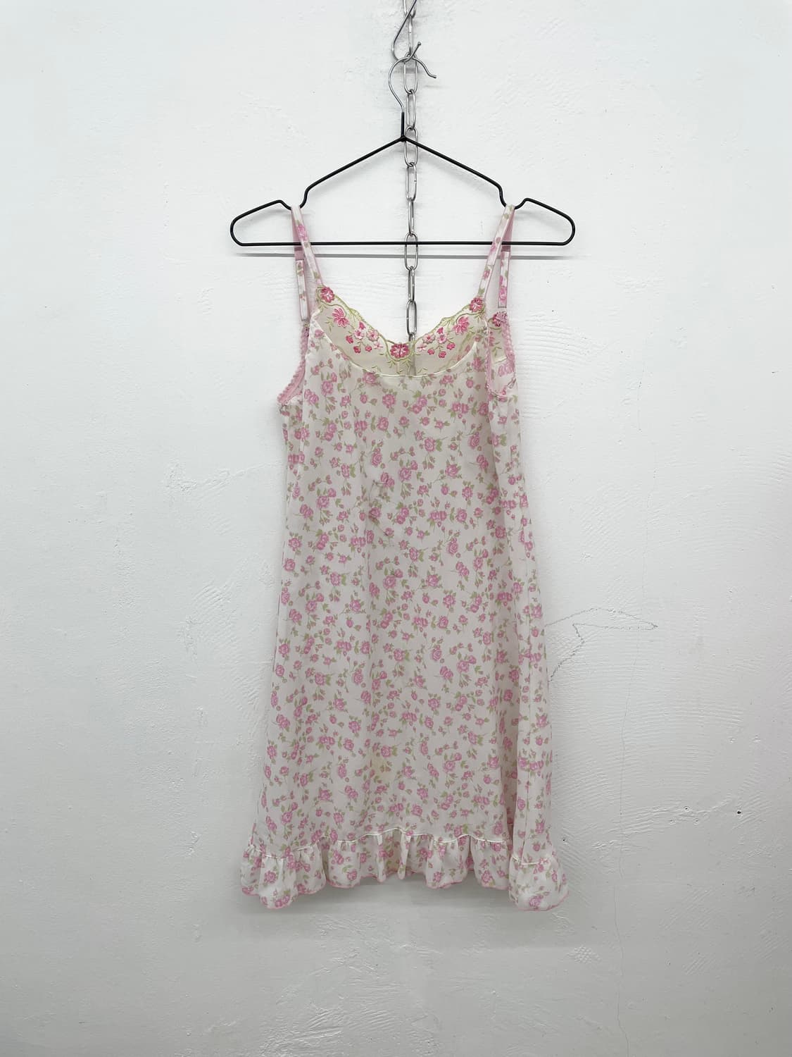 핑크 플로럴 자수 슬립 상품이미지6