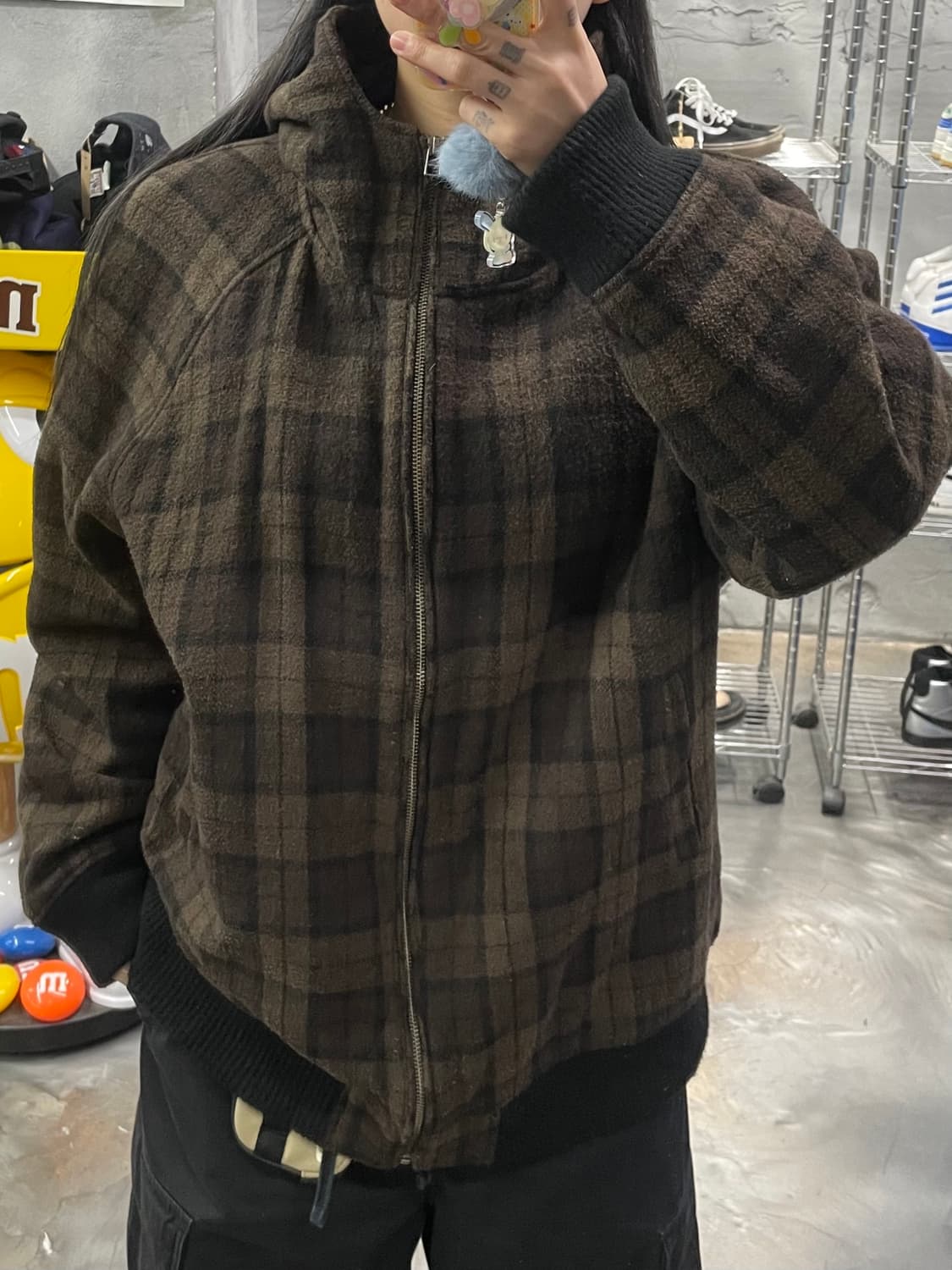 칸사이진 체크 플란넬 후드 자켓 상품이미지9