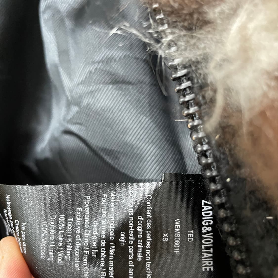 쟈딕앤볼테르 퍼 니트 집업 XS(W) 상품이미지7