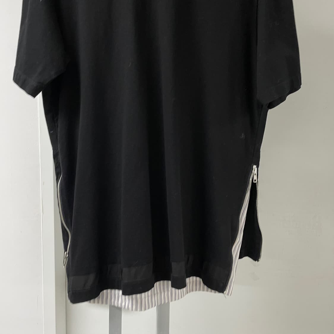 준지 사이드 지퍼 반팔 티셔츠 블랙 M 상품이미지3