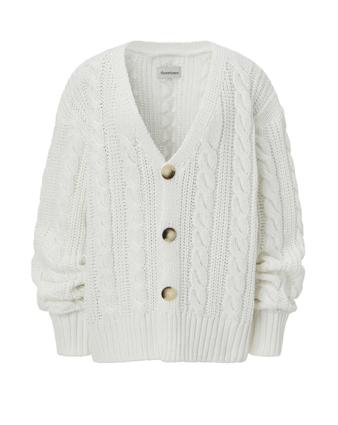 쓰리타임즈 베이비 부 가디건 화이트 상품이미지1