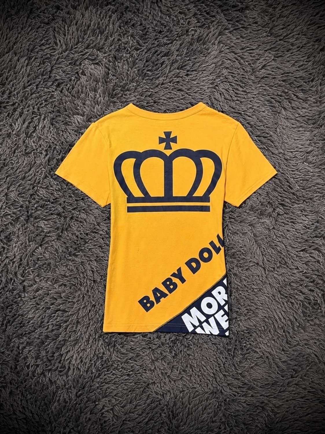 BABY DOLL 크라운 프린팅 페이크 포켓 오렌지 반팔 티셔츠 상품이미지2