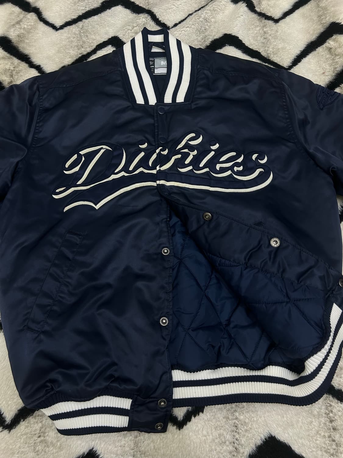 [M]디키즈 오버핏 빅로고 스타디움 자켓/네이비/이염 상품이미지4