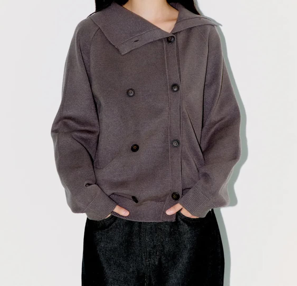 오피쉬 TWIN BUTTON CARDIGAN, BROWN 상품이미지1