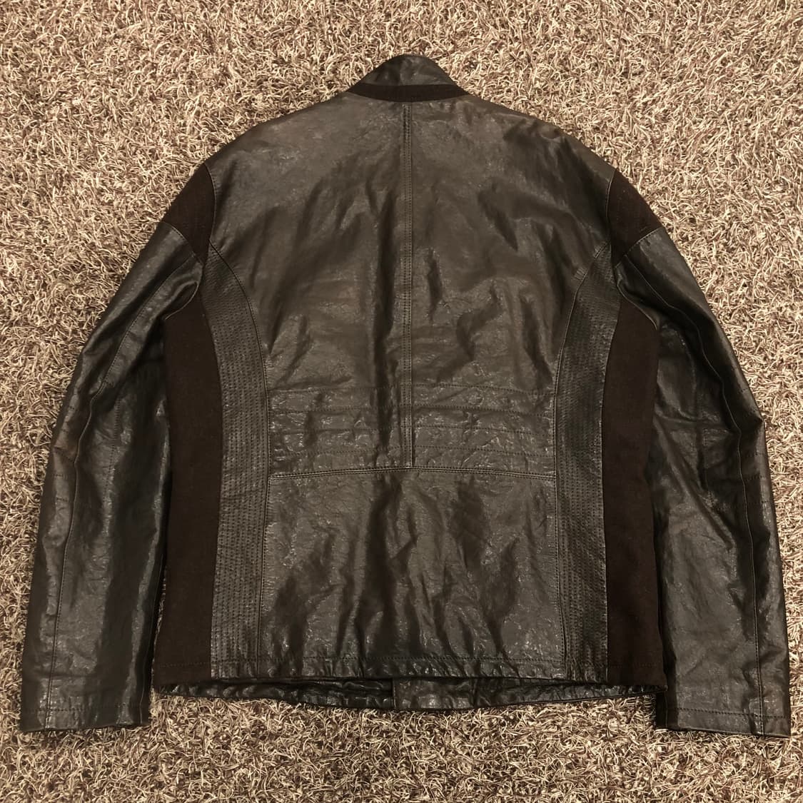 바쏘옴므 양가죽 라이더 브라운 레더 가죽 바이커 자켓 상품이미지5