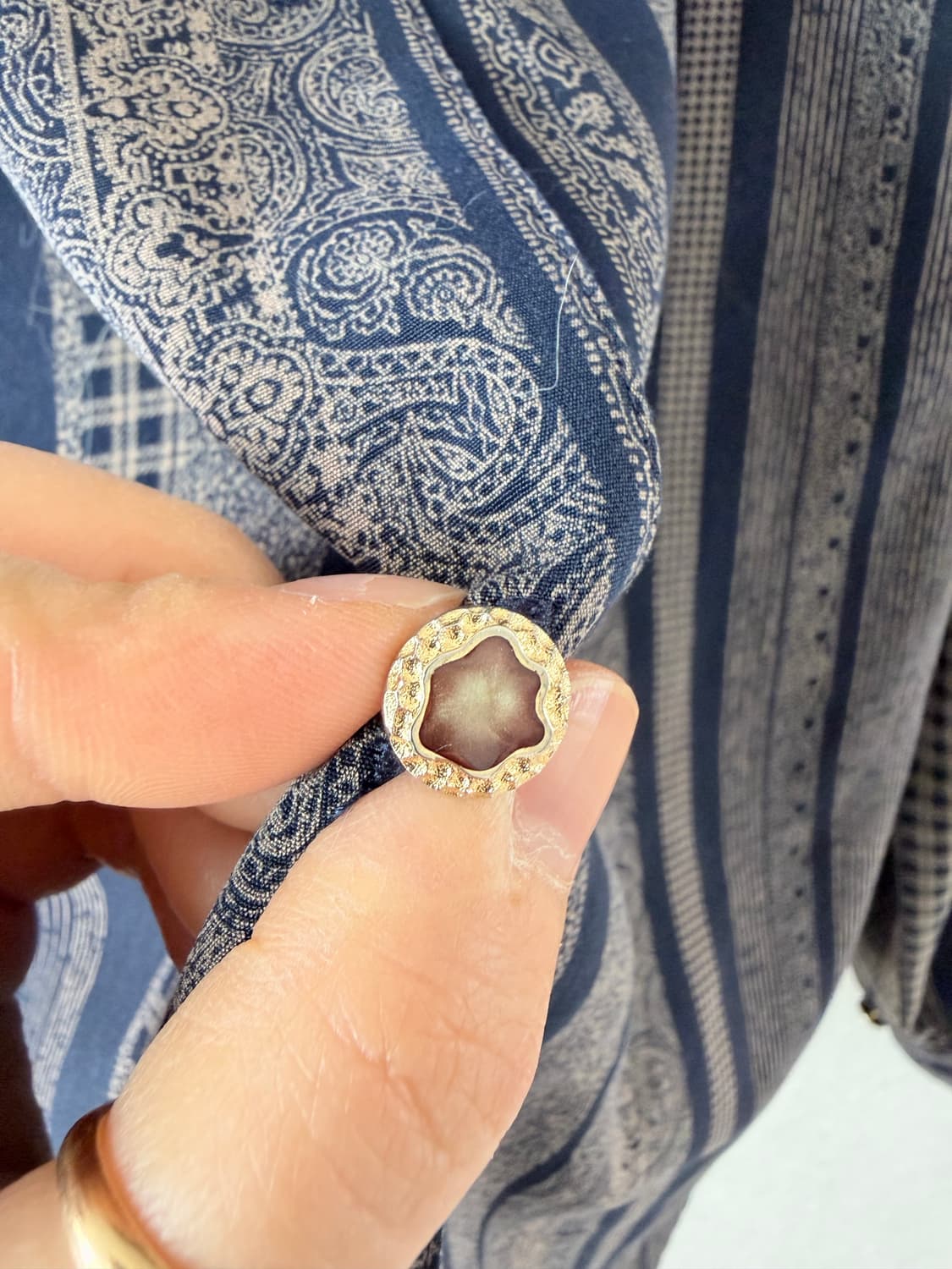 빈티지 패턴 스트라이프 긴팔 셔츠 체크 레이스 상품이미지2