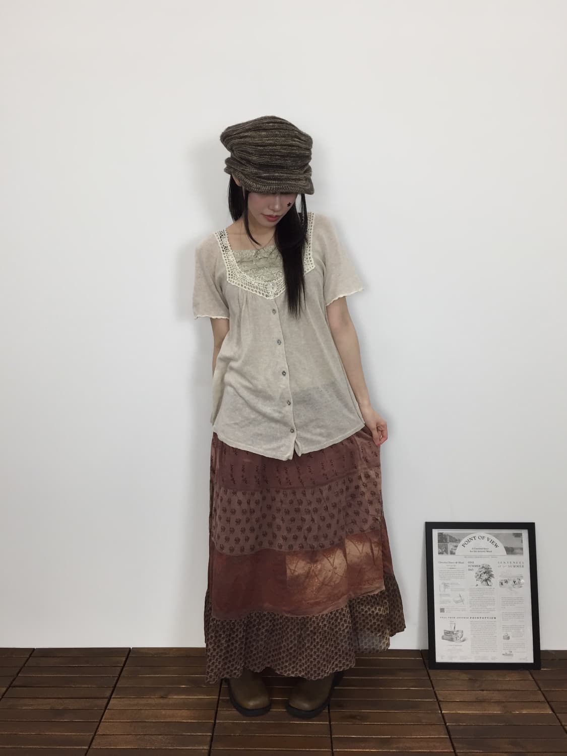 Jpn Mori Girl Oatmeal Beige Blouse 상품이미지3