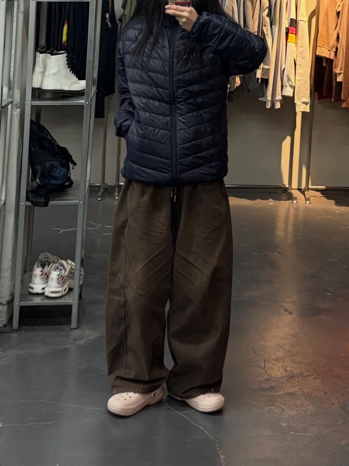 빈티지 네이비 다운 경량 후드자켓 A3093 상품이미지1