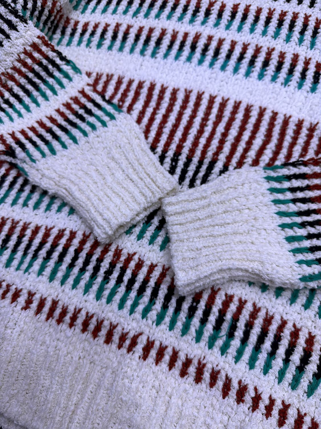 자라 빅 실루엣 스트라이프 패턴 니트 스웨터 XL 상품이미지5