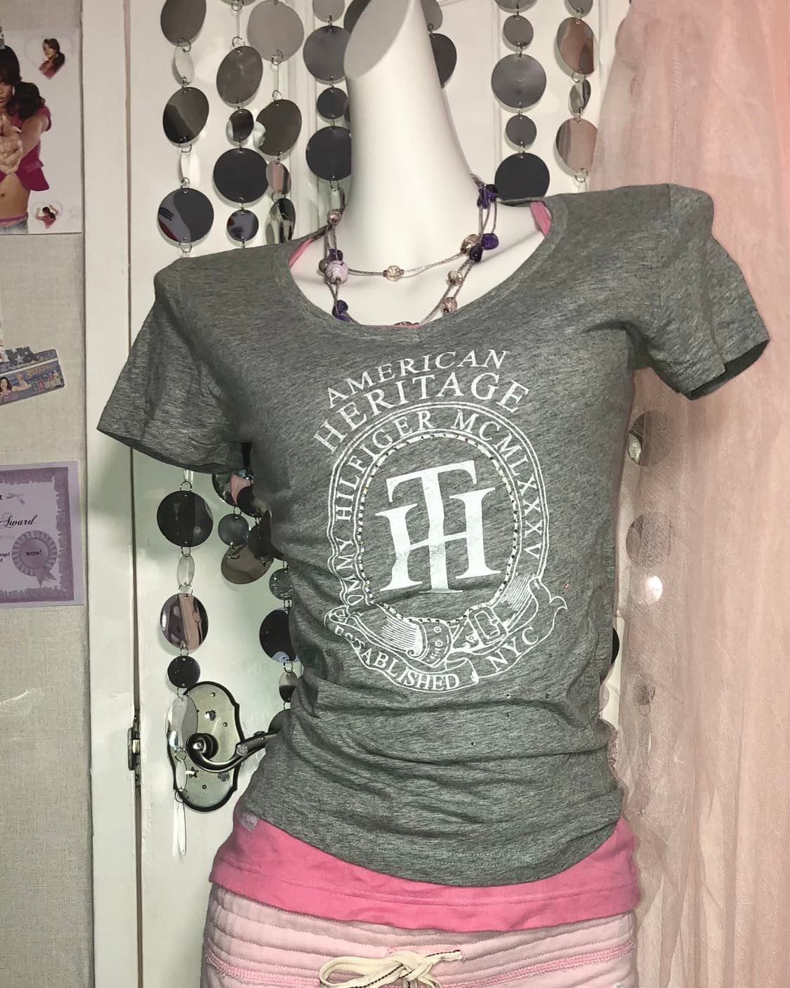 Tommy Hilfiger gray wing top 상품이미지1