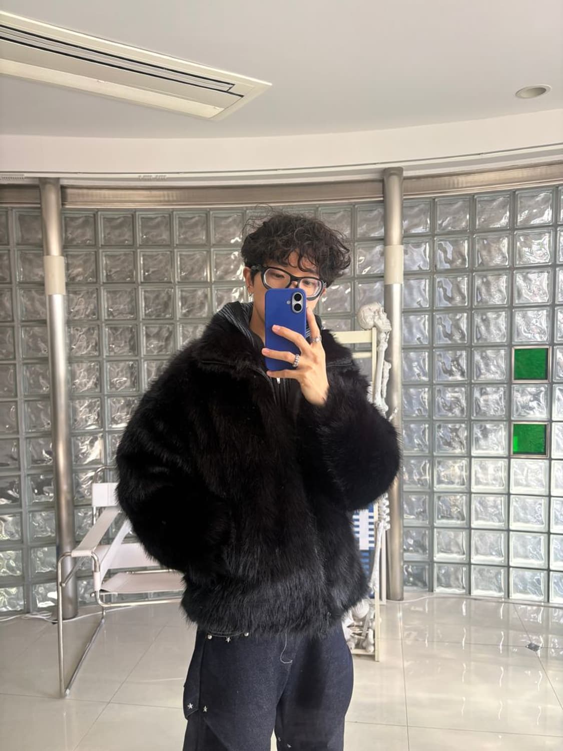 FAKE FUR BLOUS 혼합 인조 모피 블라우스 상품이미지2