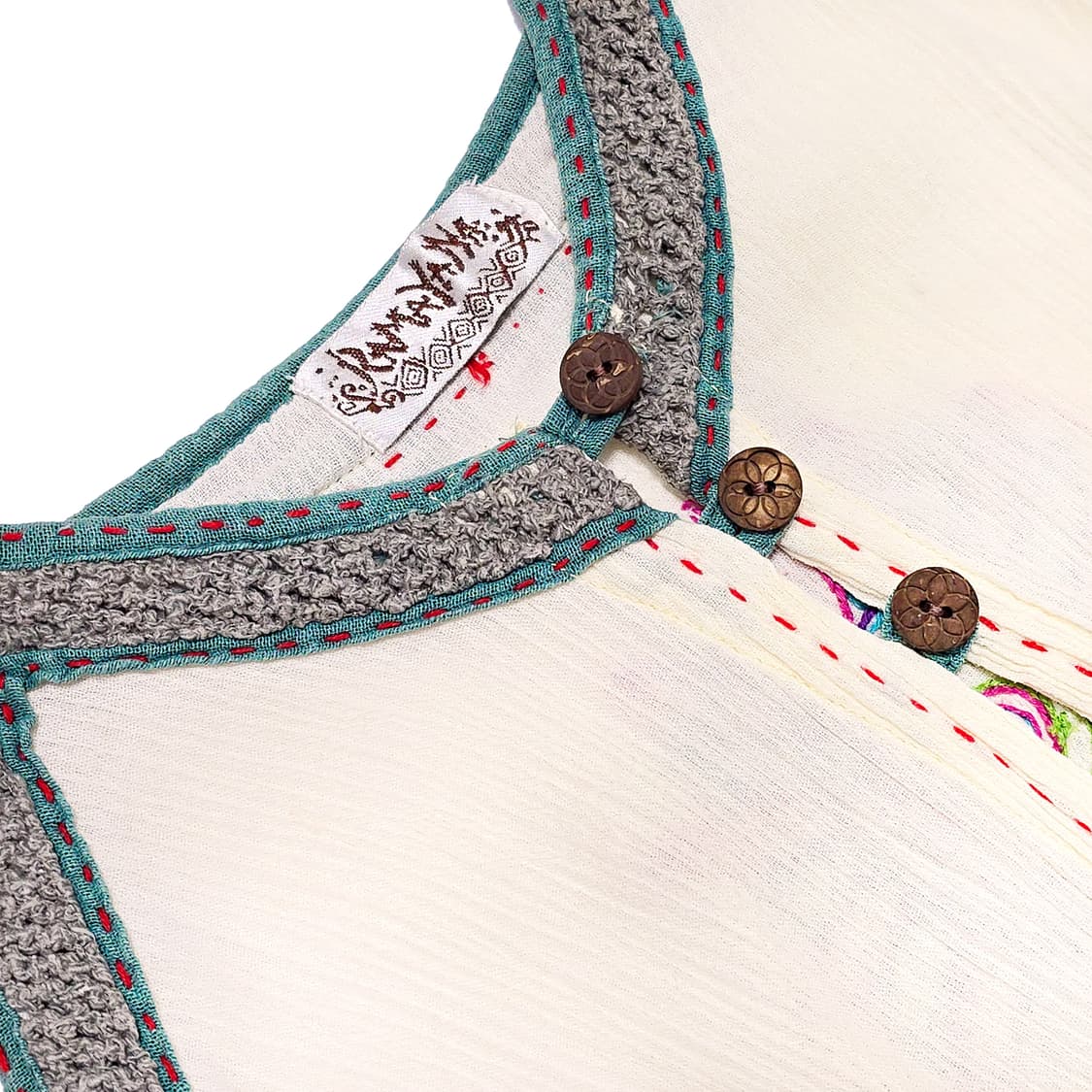 리버시블 에스닉 자수 언발 슬리브리스 탑 상품이미지4