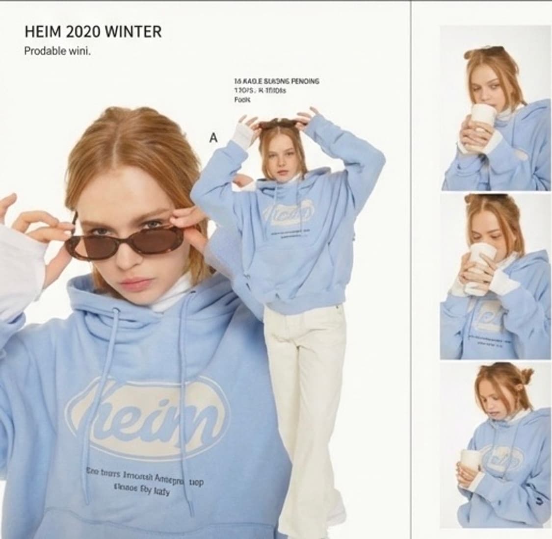 heim 하늘색 후드티 상품이미지1
