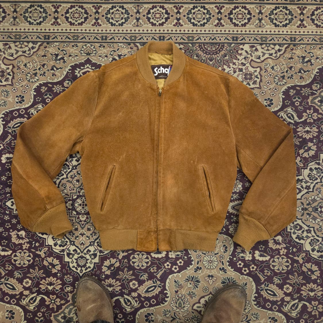 80-90s schott 쇼트 스웨이드 자켓 40  상품이미지1