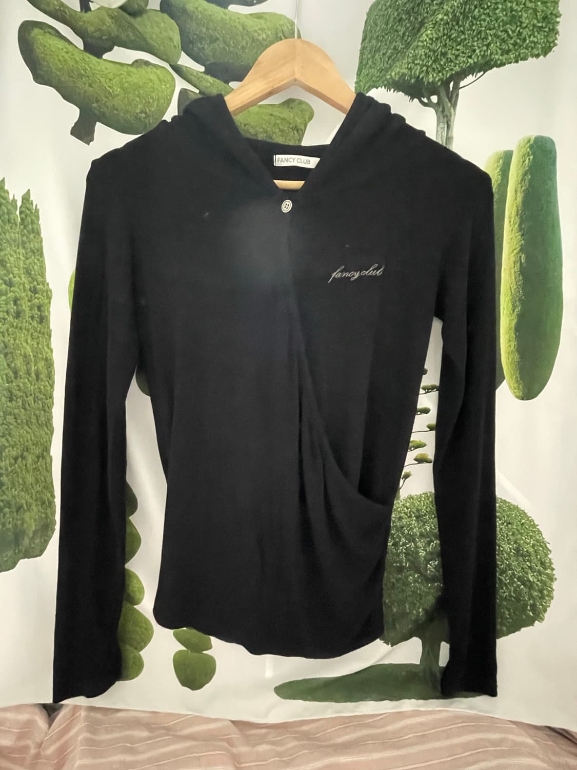 팬시클럽 다이어널 카울 후드 티 (BLACK) 상품이미지3