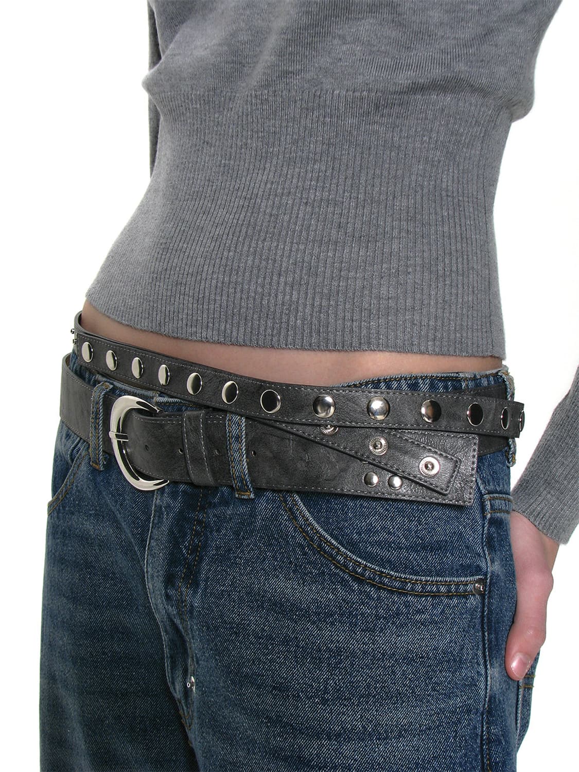 파르티멘토우먼 3way double layered belt 차콜 상품이미지3