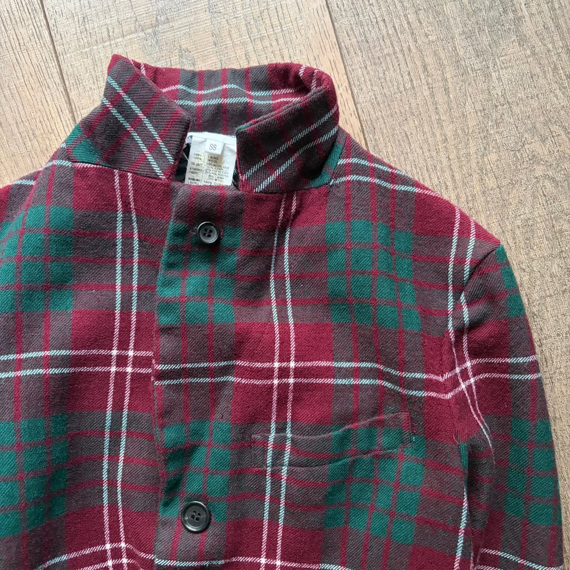 Check Round Cut Wool Jacket 상품이미지6