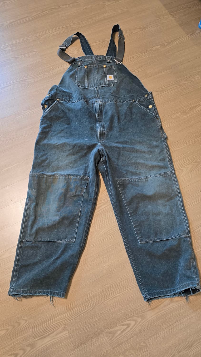칼하트 오버롤 데님 바지 모스그린 상품이미지2