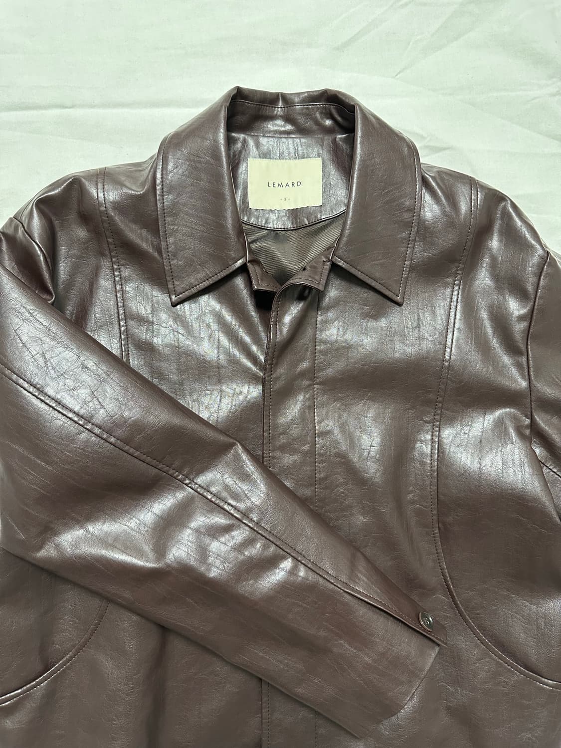 [3] 르마드 레더 자켓 브라운 상품이미지2