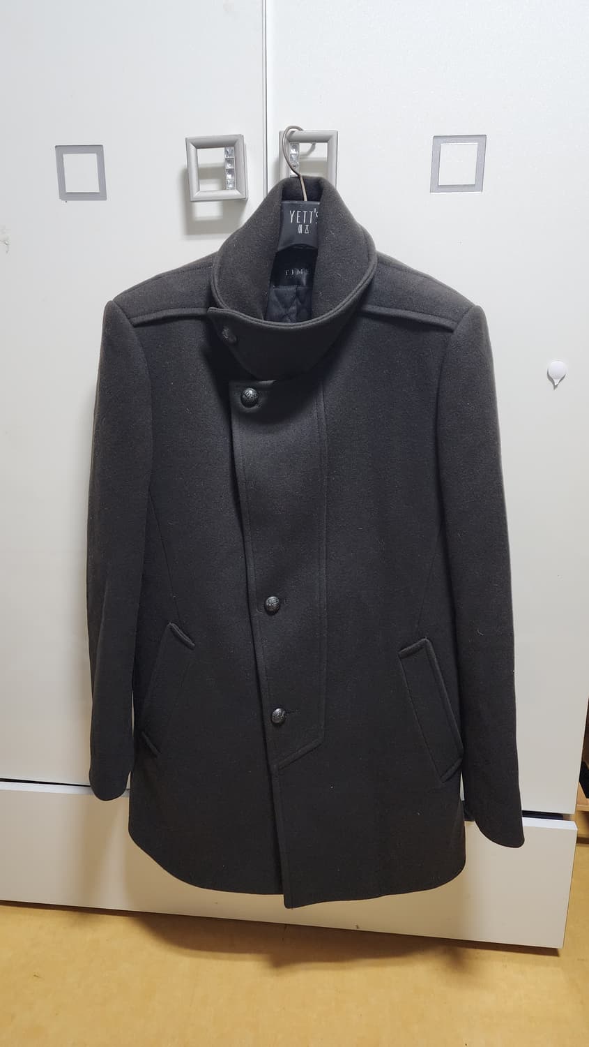 TIME 옴므 남성 울 코트 105 차콜 그레이 상품이미지1