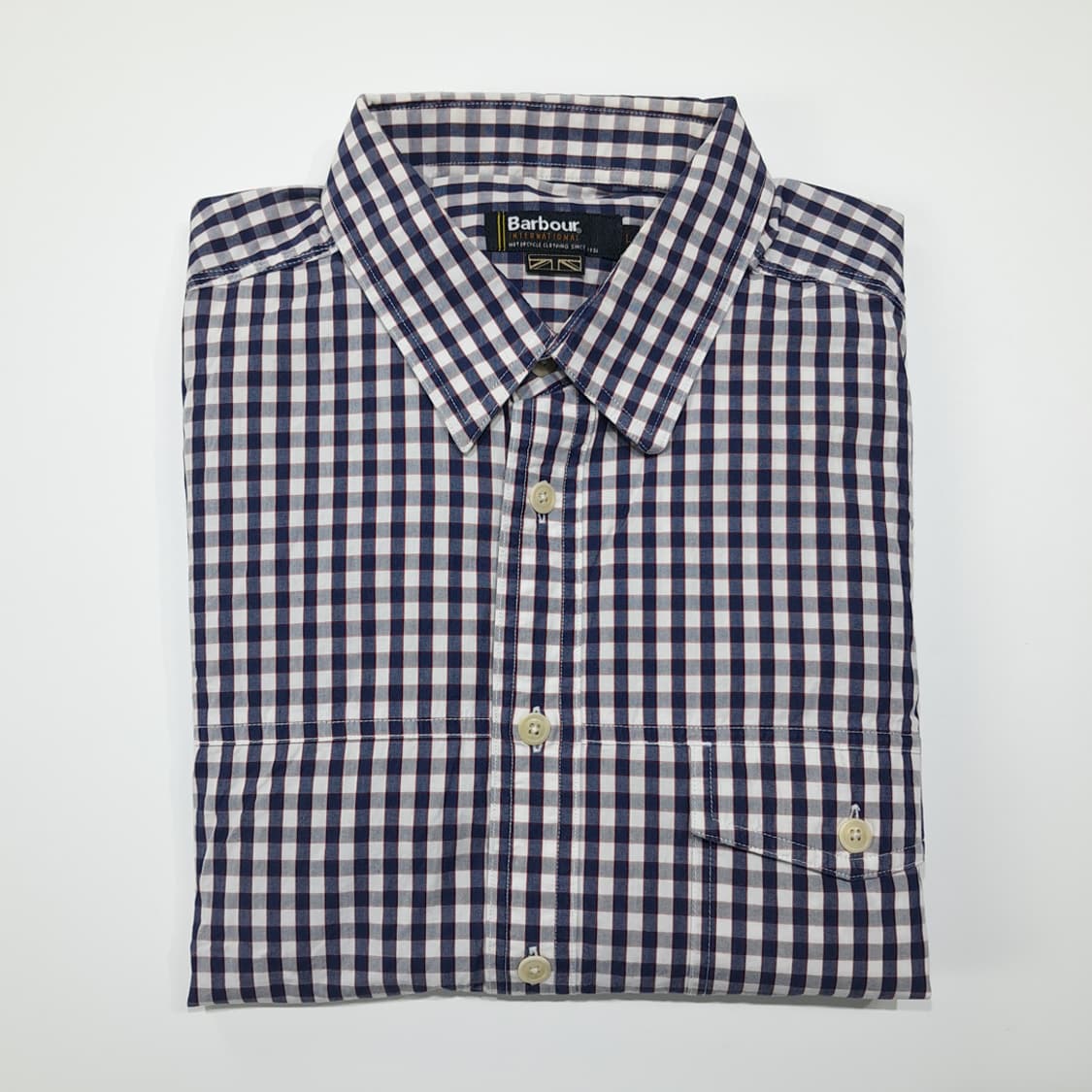 CL573 L 바버 클래식 깅엄체크 네이비 셔츠 남방 상품이미지7