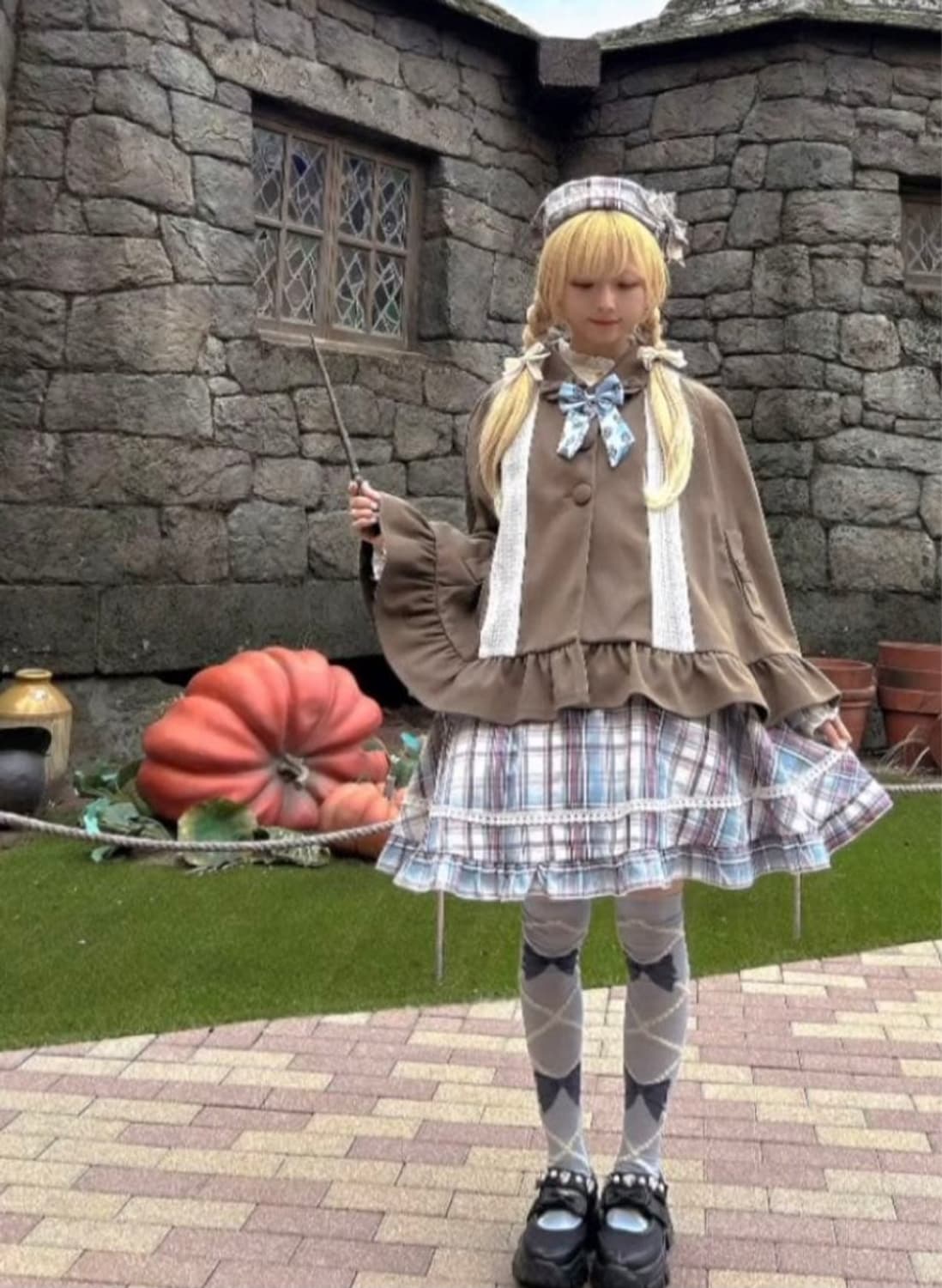 양산형지뢰계 케이프망토코트 달천 로리타 펑크 캐캐체 핀터깔 라떼히메갸루 상품이미지9