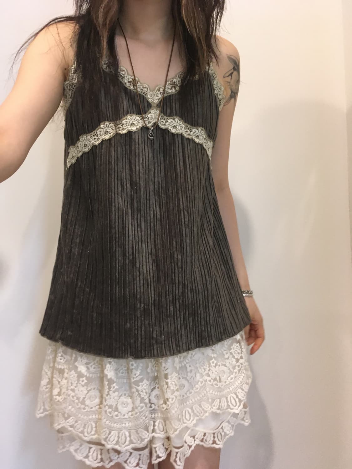 일본빈티지 카키 모리 슬리브리스 상품이미지6